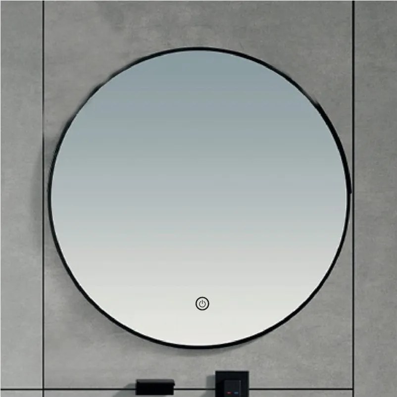 Brilagi-LED Specchio da bagno VERESE LED/19W/230V 60 cm nero IP44 CRI 90 dimmerabile + CCT