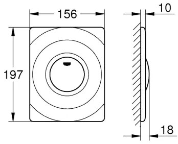 GROHE 37063000 - Pulsante di azionamento SURF 156 × 197 mm, cromo lucido
