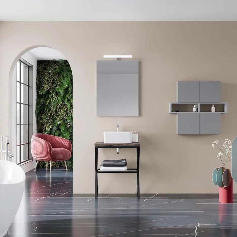 Mensola per bagno in acciaio Kros L 60 x P 46 x H 72 cm