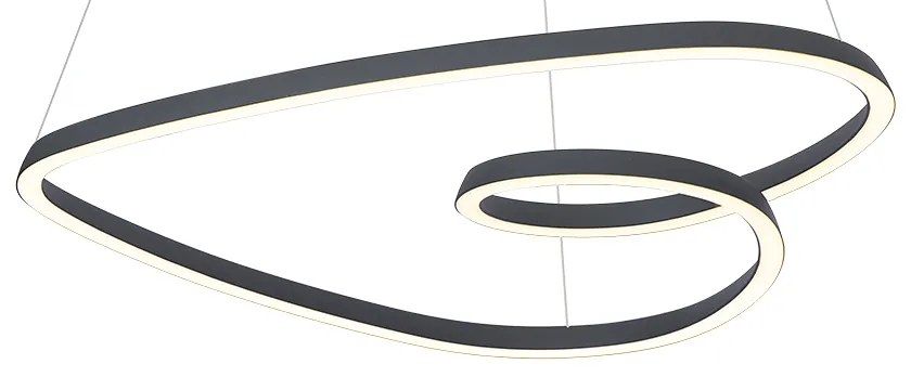 Lampada a sospensione scandinava nera 72 cm con LED dimmerabile a 3 livelli - Circuit
