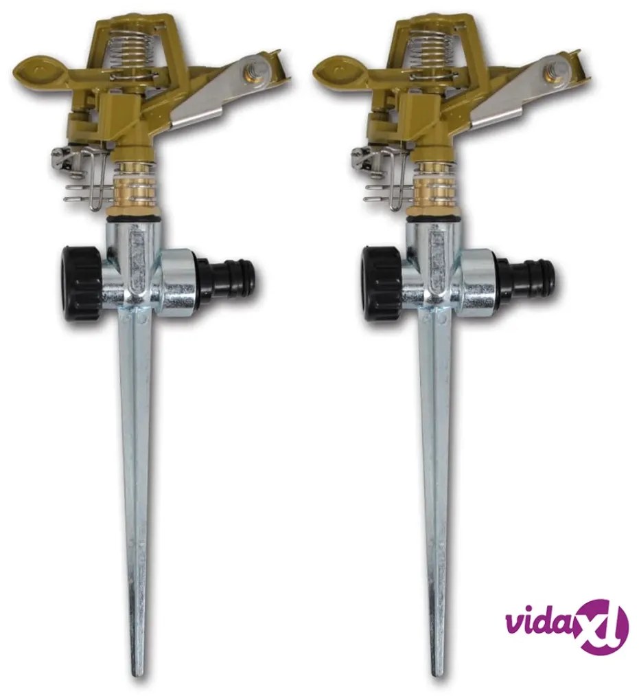 vidaXL Set 2 pz Spruzzatore giardino innaffiatura con picchetto metallo zinco