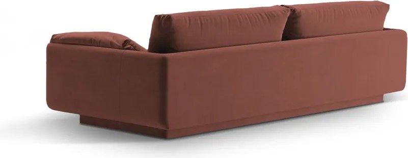 Divano rosa con rivestimento in velluto 250 cm Torino – Micadoni