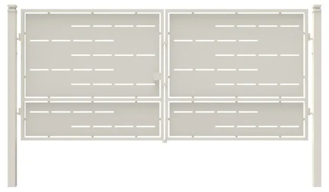 Cancello con serratura elettrica Privacy in ferro, apertura centrale, L 408.5 x H 180 cm, di colore bianco