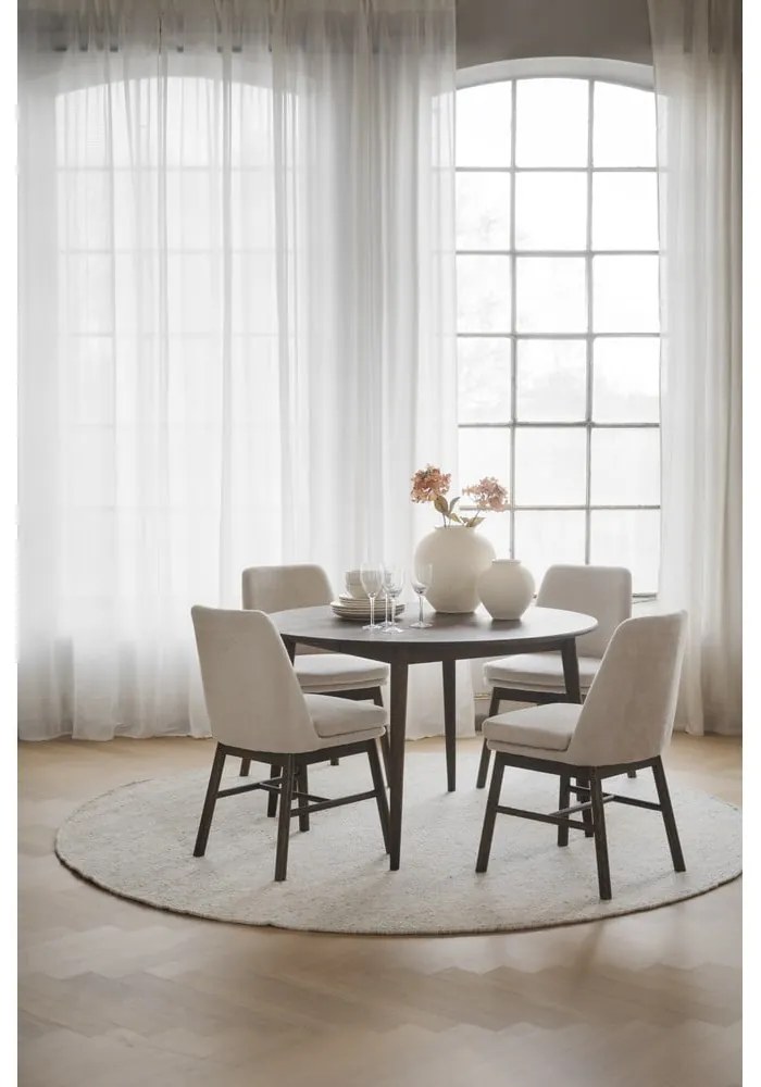 Tavolo da pranzo rotondo pieghevole in rovere marrone scuro ø 120 cm Tyler - Rowico