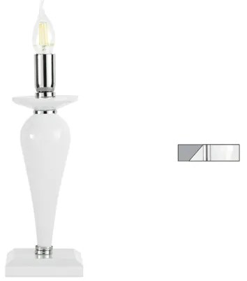 Lampada da tavolo PAGANINI in vetro lavorato a mano Cromo 11x32 cm