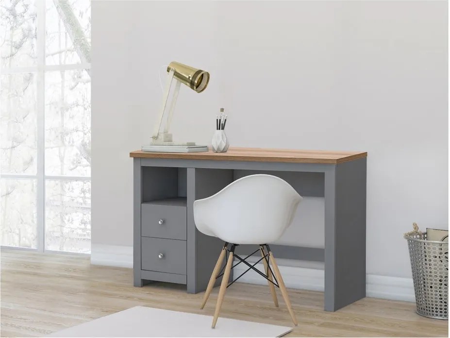 Scrivania con piano effetto rovere 50x120 cm Emerald - Støraa