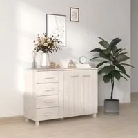 Credenza Bianca 113x40x80 cm in Legno Massello di Pino