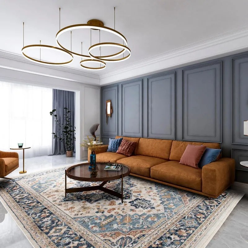 Tappeto Des.l in poliestere blu L 240 x L 160 cm