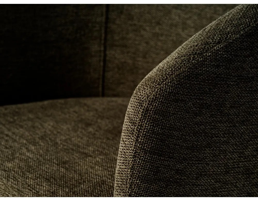 Sedia da pranzo color kaki in imbottito con braccioli Easton – Unique Furniture