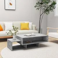 Tavolino da Salotto Grigio Cemento 105x55x32 cm in Truciolato 808526