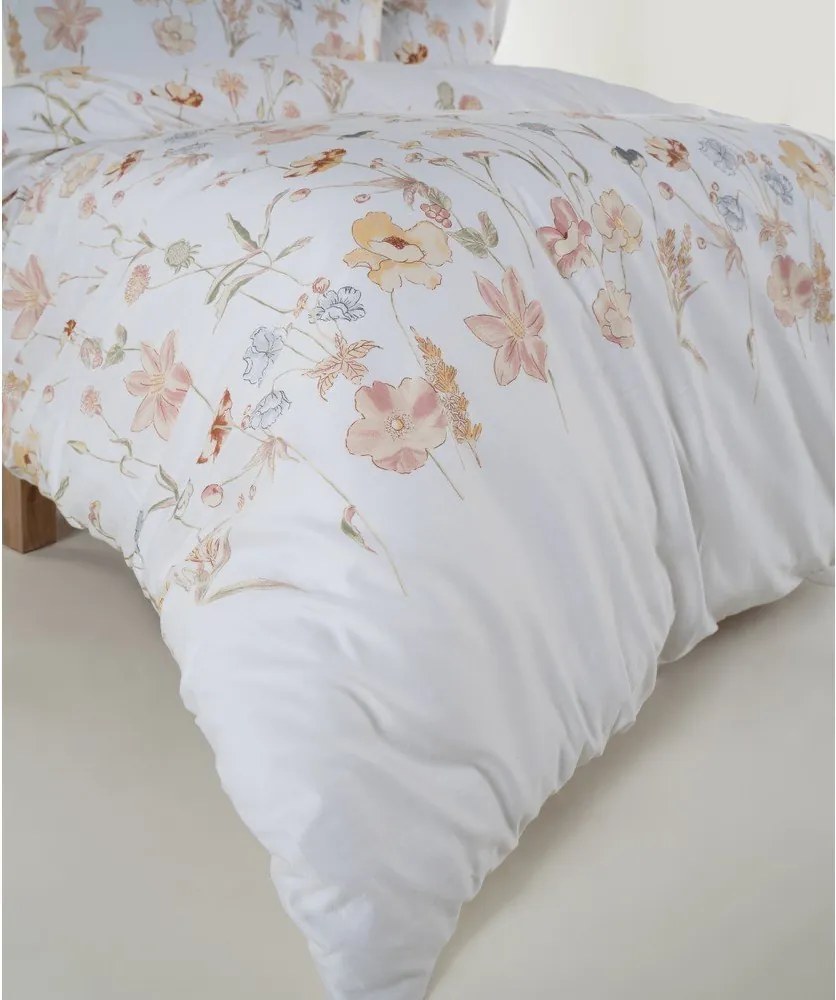 Set copripiumino e federa bianco in raso di cotone per letto singolo 140x200 cm Ivory Garden Floral – Mila Home Luxury