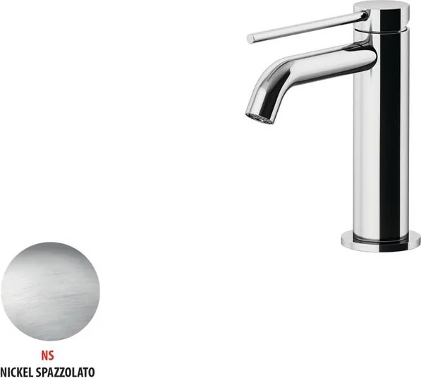 Rubinetto per lavabo a canna bassa getto laminare cristallino Circle two spazzolato opaco GATTONI RUBINETTERIA