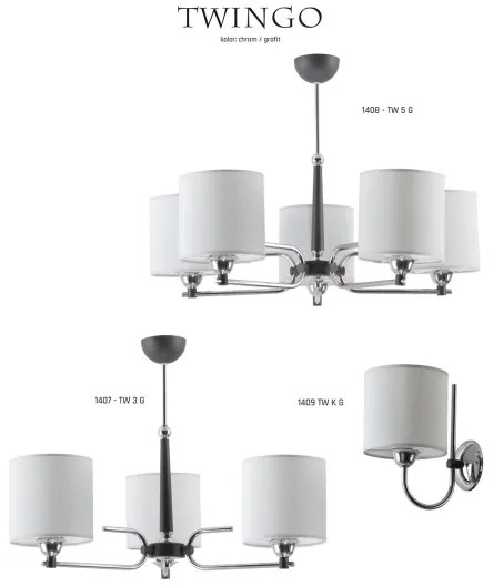 Jupiter 1407 - TW 3 G - Lampadario a sospensione con supporto rigido TWINGO 3xE27/60W/230V