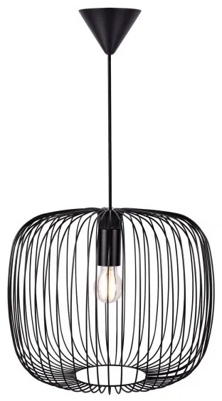Nordlux - Lampada a sospensione BERONI con cavo 1xE27/60W/230V, nero, diam. 40 cm