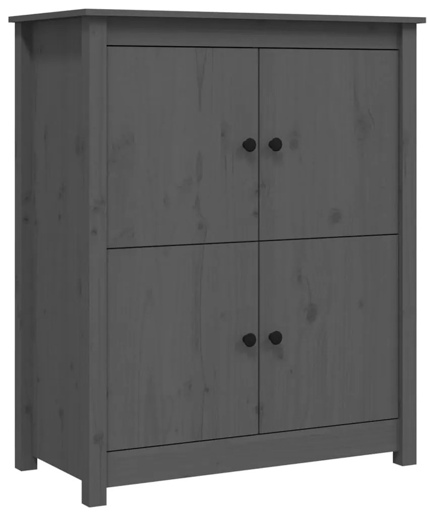 Credenza Grigia 83x41,5x100 cm in Legno Massello di Pino