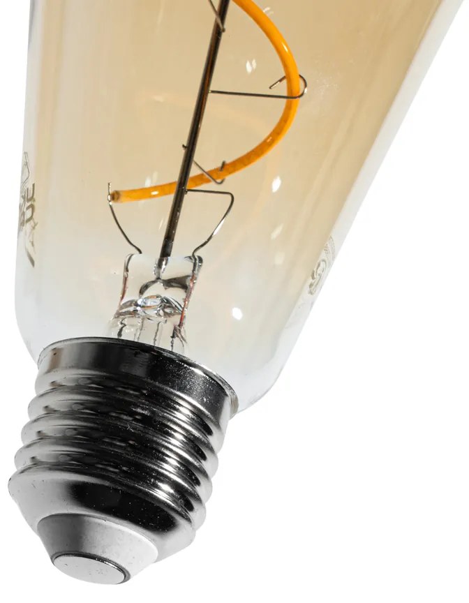 Set van 5 E27 dimbare LED lampen spiraal filament ST64 goud 4W 270 lm 2100K