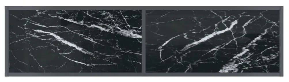 Tavolo consolle nero 140x35x75,5 cm in vetro temperato