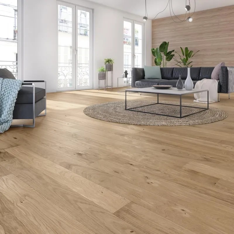 Parquet multistrato M ARTENS in rovere naturale verniciato e spazzolato select sp. 14/3.3 mm 1.227 m²