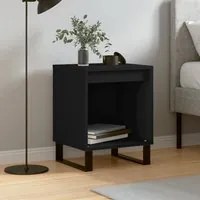 Comodino Nero 40x35x50 cm in Legno Multistratocod mxl 78902