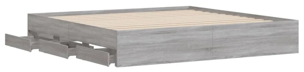 Giroletto cassetti grigio sonoma 160x200 cm legno multistrato