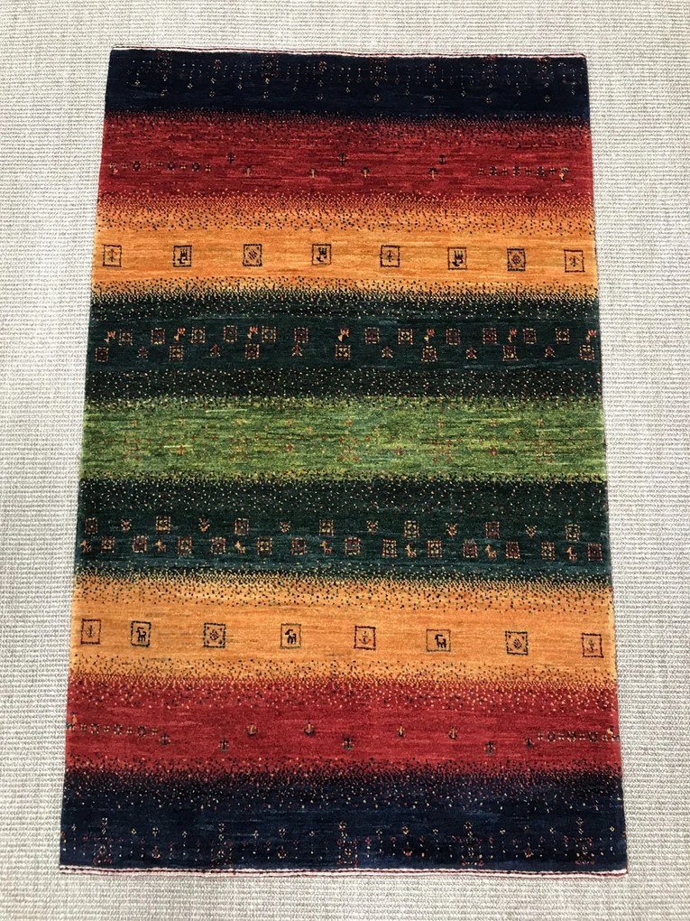 Loribaft Tappeto 80 x 130 Verde (Iran) Annodato A Mano