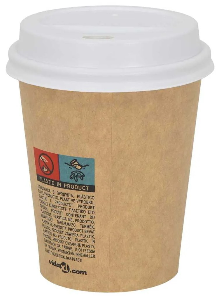 Coperchi Tazze Da Caffè Carta Ø80mm 8oz 1000 Pz Plastica Bianca /