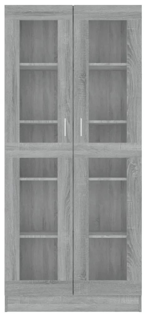 Mobile vetrina grigio sonoma 82,5x30,5x185,5 legno multistrato