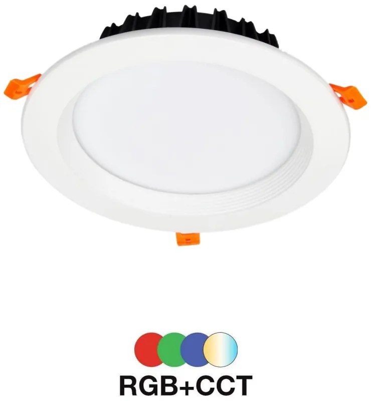 Faro da incasso 25W RGB+CCT IP20, Angolo 120°, foro Ø200 - 210 mm Colore RGB+CCT