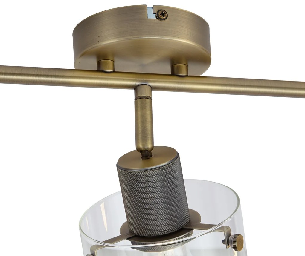 Faretto da soffitto di design bronzo con vetro trasparente 3 luci - Domo
