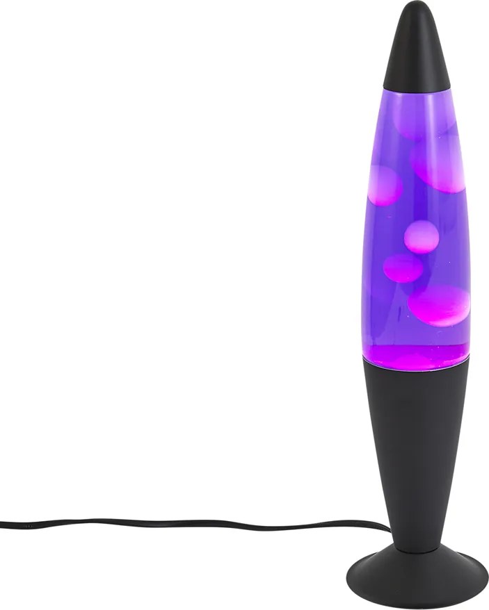 Lampada lavica viola con cera bianca con LED - Molten Lava