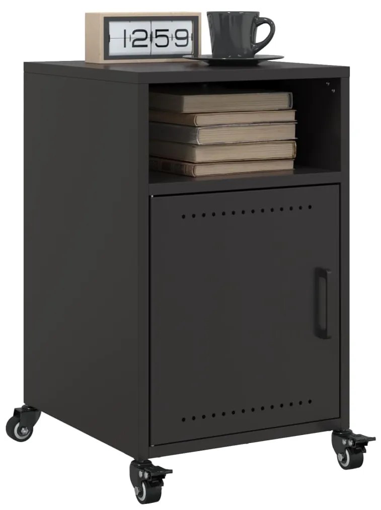 Comodini 2 Pz Neri 36x39x59 Cm İn Acciaio /