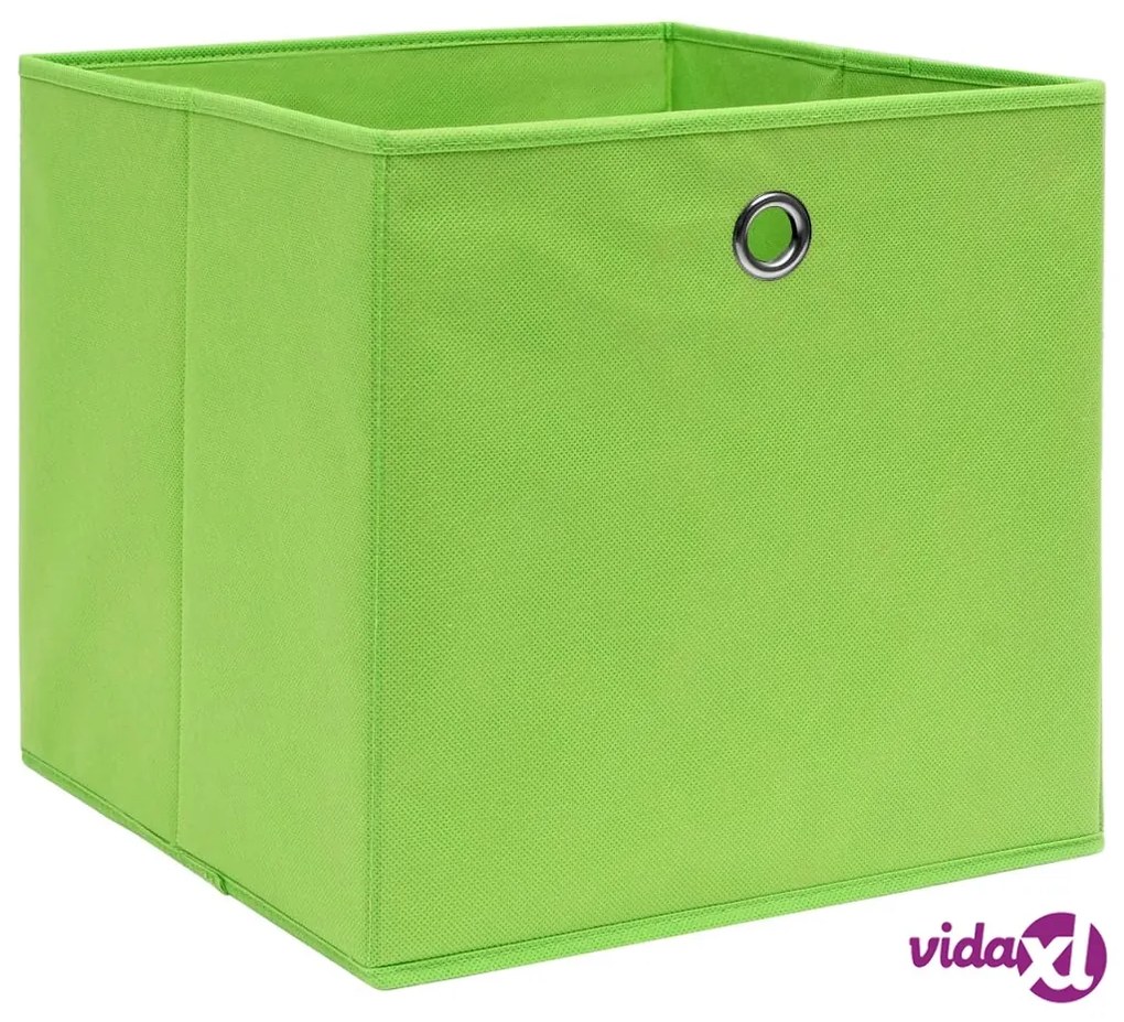 vidaXL Scatole Portaoggetti 4pz Verdi 32x32x32 cm Tessuto