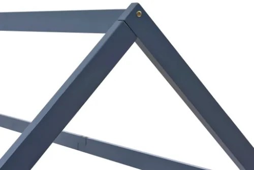 Giroletto per Bambini Grigio in Legno Massello di Pino 80x160cm