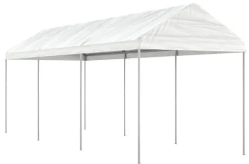 Gazebo con Tetto Bianco 6,69x2,28x2,69 m in Polietilene