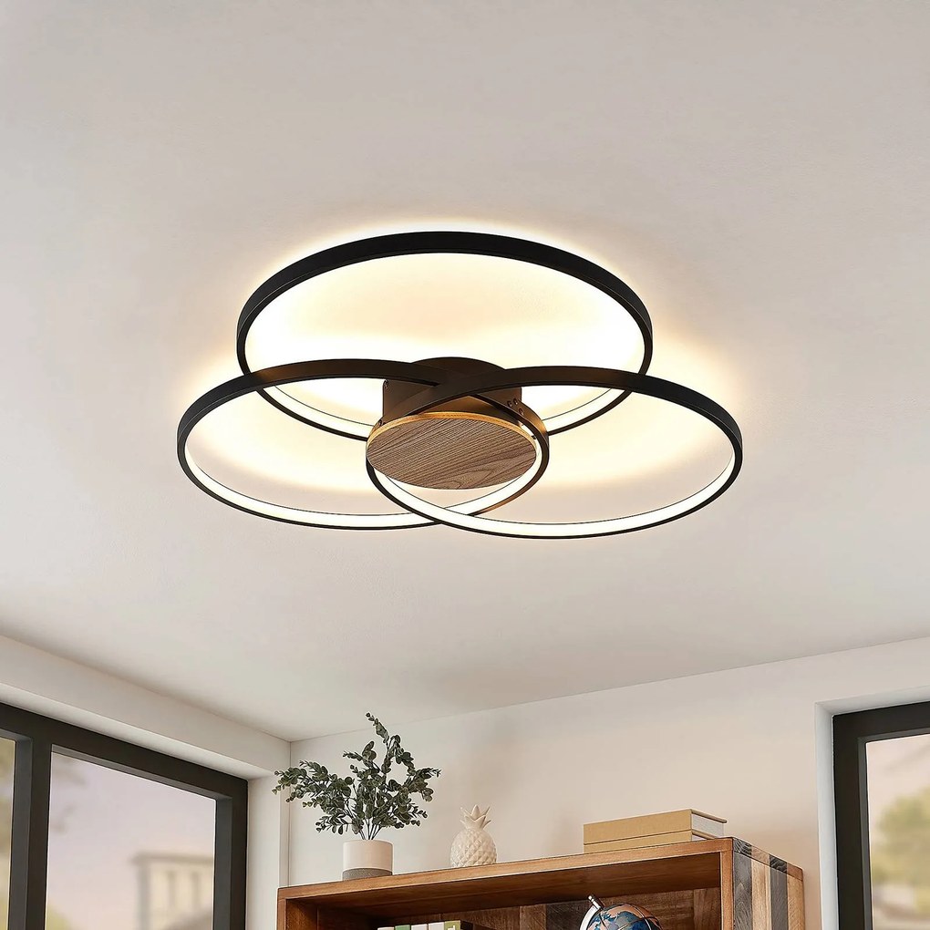 Lindby Riley Plafoniera LED, dimmerabile, nero