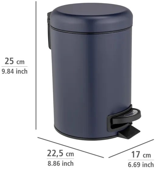 WENKO 25153100 - Cestino per rifiuti LEMAN 17x25 cm blu/nero