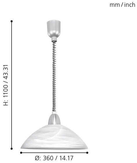 EGLO 87008 - Lampadario regolabile LORD 2 1xE27/60W