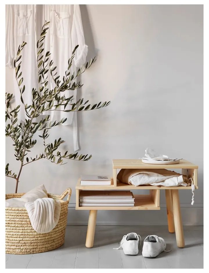 Tavolino in legno di pino in colore naturale Hako - Karup Design