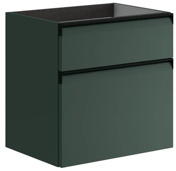 Mobile da bagno sotto lavabo Fusion verde opaco L 59.5 x H 60 x P 45.5 cm 2 cassetti, lavabo non incluso