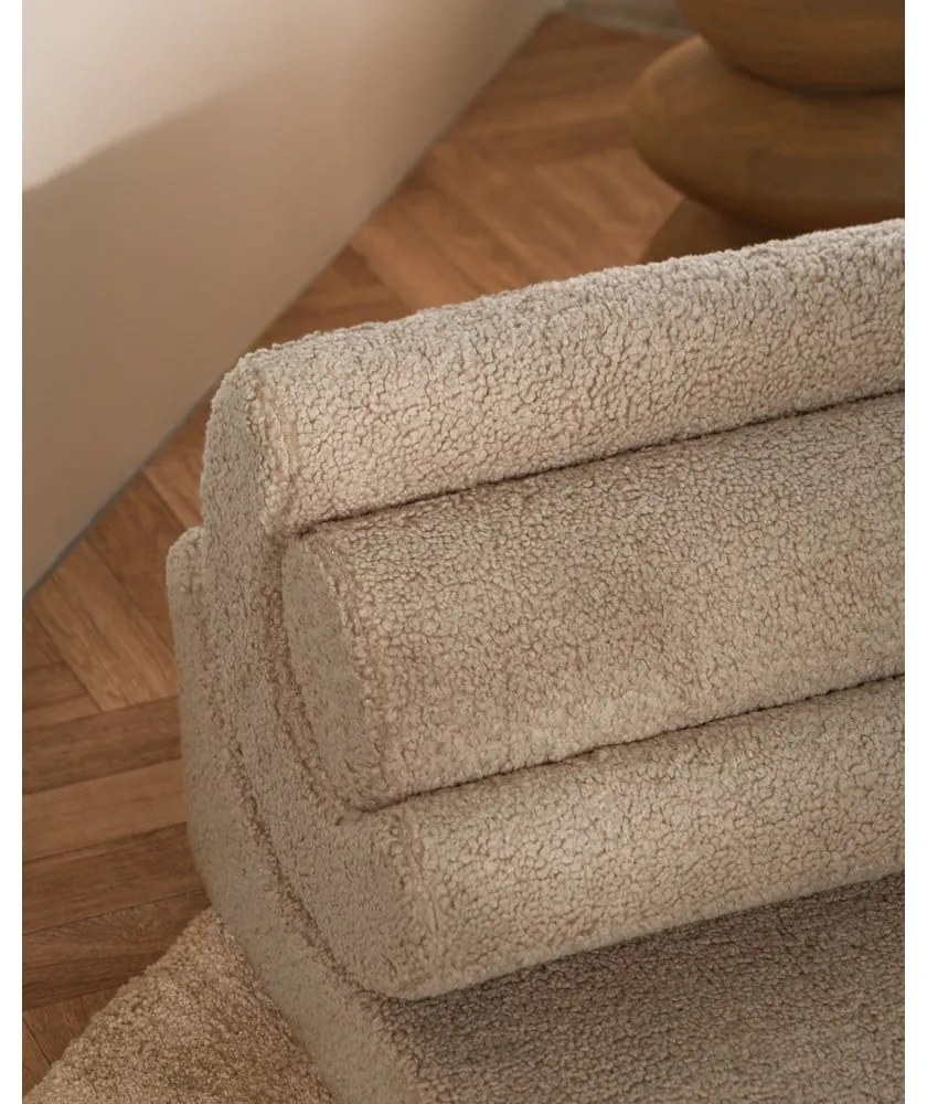 Poltrona per bambini marrone chiaro con rivestimento in bouclé Flipster – Wigiwama