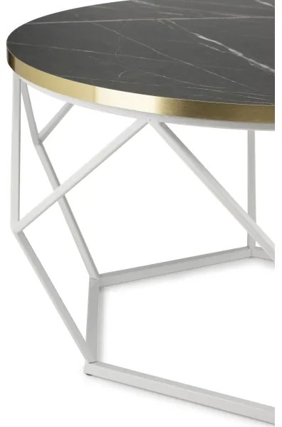 Tavolino DIAMOND 40x70 cm oro/nero/bianco