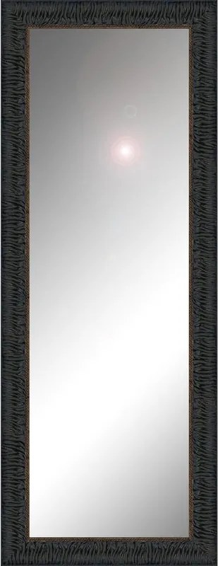 Specchio Camelia rettangolare in legno nero, oro foglia 125 x 40 cm