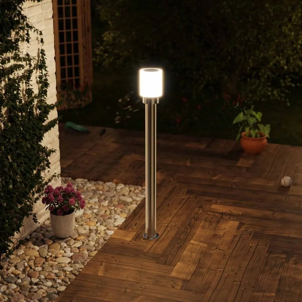 Paletto da Giardino 100cm, acciaio INOX, IK06, IP54, base E27 Base E27