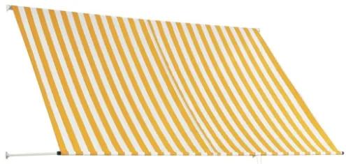 Tenda da Sole Retrattile 250x150 cm Giallo e Bianco