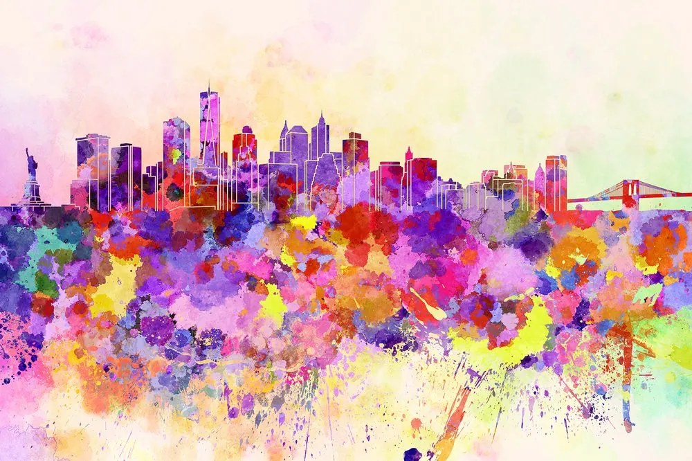 Carta da parati – New York in stile acquerello