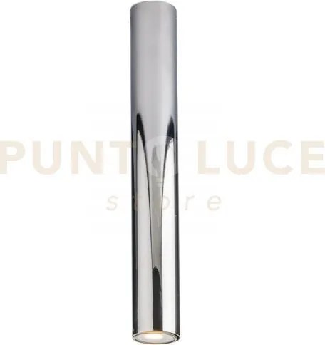 Plafoniera-faretto fluke tonda cromo 1 luce attacco gu10 5,5x5,5x40cm