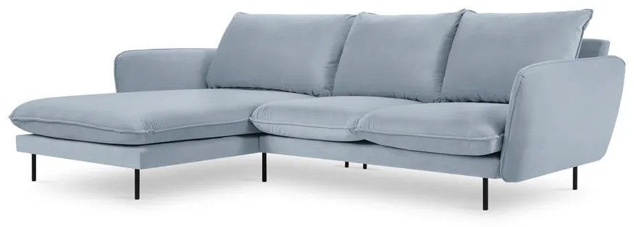 Divano angolare in velluto azzurro (angolo sinistro) Vienna - Cosmopolitan Design