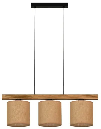 Brilagi - Lampadario a sospensione con filo FOREST 3xE27/15W/230V pino/marrone/nero
