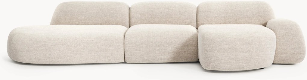 Divano angolare componibile 4 posti in bouclé con chaise longue Wolke