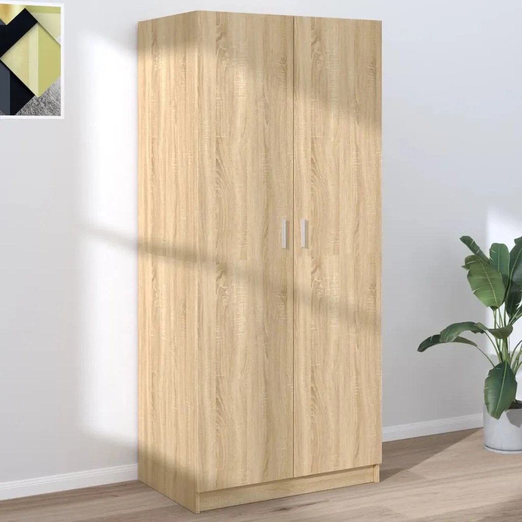 Armadio Rovere Sonoma 80x50x180 Cm İn Legno Multistrato /